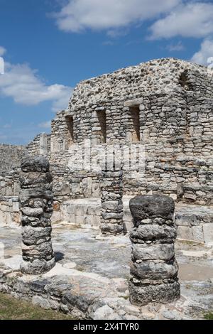 Tempel der gemalten Nischen, Maya Ruinen, Mayapan Archäologische Stätte, Yucatan, Mexiko Stockfoto