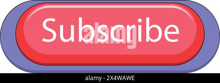 Abbildung: Symbol für digitale Schaltflächen, Werbung für Social Media-Abonnements, kreative Zeichnung Stock Vektor