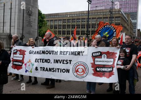 Glasgow, UK, 5. Mai 2024. Am 5. Mai 2024 fand am schottischen Gewerkschaftsrat eine Demonstration politischer Gruppen, Aktivisten und gewerkschaften in Glasgow statt. Foto: Jeremy Suttton-Hibbert/Alamy Live News Stockfoto