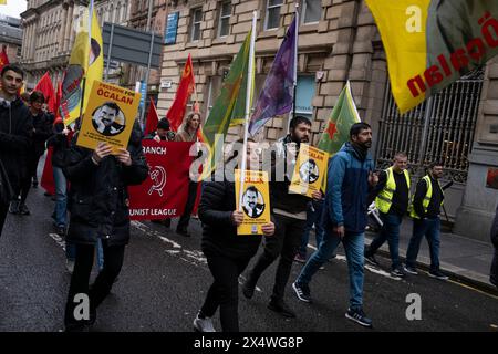 Glasgow, UK, 5. Mai 2024. Am 5. Mai 2024 fand am schottischen Gewerkschaftsrat eine Demonstration politischer Gruppen, Aktivisten und gewerkschaften in Glasgow statt. Foto: Jeremy Suttton-Hibbert/Alamy Live News Stockfoto