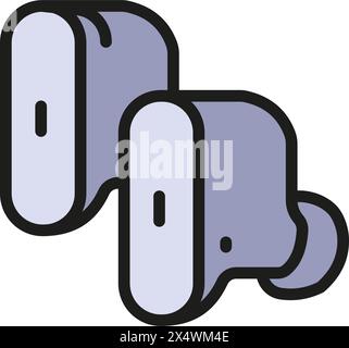 Farbsymbol für kabellose Ohrhörer. Kabellose Kopfhörer Vektorlinie Symbol für Webdesign isoliert auf weißem Hintergrund. Symbol für Grafik- und Webdesign. Stock Vektor