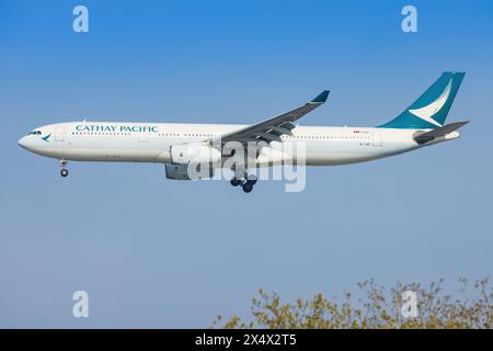 Cathay A330 von Shenzhen Airliners am Shanghai Hongqiao Airport in China im April 2024 Stockfoto