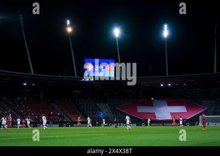 Zürich, Schweiz. April 2024. Zürich, Schweiz, 5. April 2024: Ansicht während des Fußballspiels der UEFA-Womens European Qualifiers zwischen der Schweiz und der Türkei im Letzigrund-Stadion in Zürich, Schweiz. (Daniela Porcelli/SPP) Credit: SPP Sport Press Photo. /Alamy Live News Stockfoto