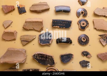 Ostrakon, Agora, Athen, Griechenland. Stockfoto