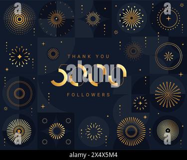 5000 Follower, vielen Dank. Stock Vektor