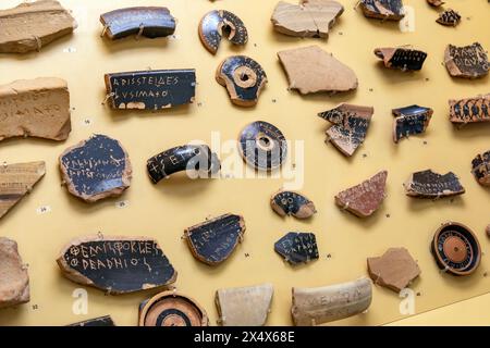 Ostrakon, Agora, Athen, Griechenland. Stockfoto