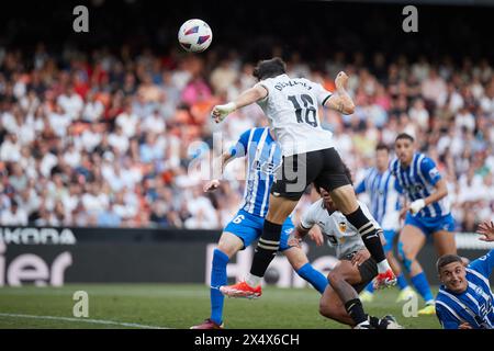 Valencia, Spanien. Mai 2024. VALENCIA, SPANIEN – 5. MAI: Diego Lopez verließ Winger von Valencia CF während des LaLiga EA Sports Matches zwischen Valencia CF und Deportivo Alaves im Mestalla Stadion am 5. Mai 2024 in Valencia. (Foto von Jose Torres/Photo Players Images) Credit: Magara Press SL/Alamy Live News Stockfoto