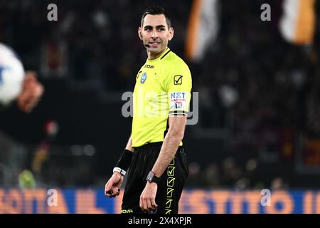 Rom, Italien. Mai 2024. Schiedsrichter Andrea Colombo beim Spiel der Serie A zwischen AS Roma und Juventus FC im Stadio Olimpico in Rom, Italien am 5. Mai 2024. Quelle: Nicola Ianuale/Alamy Live News Stockfoto