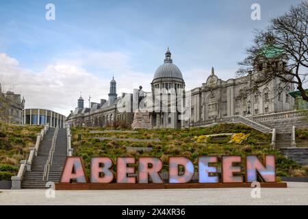 Aberdeen City, auch bekannt als Granite City, ist eine Hafenstadt im Nordosten Schottlands. Stockfoto