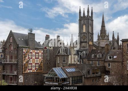 Aberdeen City, auch bekannt als Granite City, ist eine Hafenstadt im Nordosten Schottlands. Stockfoto