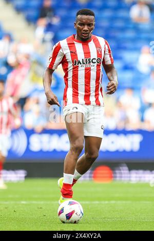 Barcelona, Spanien. Mai 2024. Juan Otero (19) von Sporting Gijon während des Spiels der LaLiga 2 zwischen Espanyol und Sporting Gijon im Stage Front Stadium in Barcelona. (Foto: Gonzales Photo/Alamy Live News Stockfoto