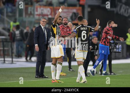 Stadio Olimpico, Rom, Italien. Mai 2024. Fußball der Serie A; Roma gegen Juventus; Bremer vom FC Juventus feiert, nachdem er in der 31. Minute das Tor für 1-1 erzielt hat. Credit: Action Plus Sports/Alamy Live News Stockfoto