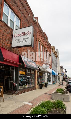 Historisches Downtown Leavenworth KS Kansas Shopping District Stockfoto