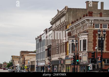 Historisches Downtown Leavenworth KS Kansas Shopping District Stockfoto