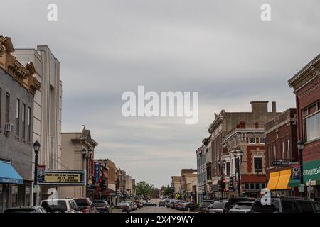 Historisches Downtown Leavenworth KS Kansas Shopping District Stockfoto