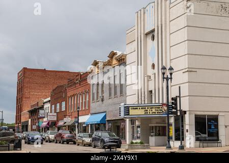 Historisches Downtown Leavenworth KS Kansas Shopping District Stockfoto