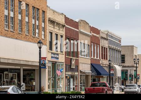 Historisches Downtown Leavenworth KS Kansas Shopping District Stockfoto