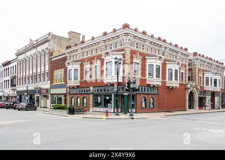 Historisches Downtown Leavenworth KS Kansas Shopping District Stockfoto