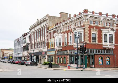 Historisches Downtown Leavenworth KS Kansas Shopping District Stockfoto