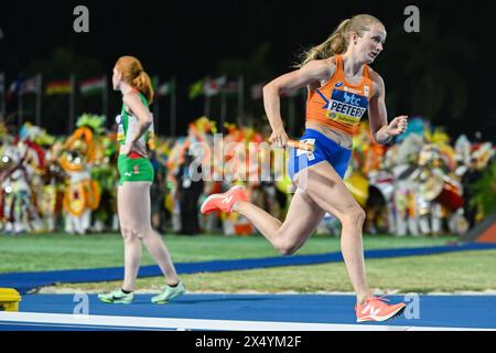 Nassau, Bahamas. Mai 2024. NASSAU, BAHAMAS - 5. MAI: Cathelijn Peeters of the Netherlands am 2. Tag der World Athletics Relays Bahamas 24 im Thomas Robinson Stadium am 5. Mai 2024 in Nassau, Bahamas. (Foto: Erik van Leeuwen/BSR Agency) Credit: BSR Agency/Alamy Live News Stockfoto