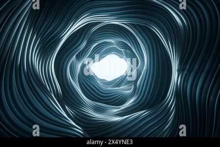 Abstrakter schwarzer Metallhintergrund, 3D-Rendering. 3D-Abbildung. Stockfoto