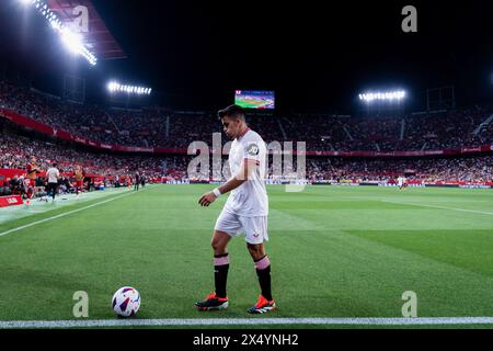 Sevilla, Spanien. Mai 2024. Marcos Acuna wurde während des Spiels La Liga EA Sports zwischen Sevilla FC und Granada CF im Ramon Sanchez Pizjuan Stadion gesehen. Finale: Sevilla FC 3:0 Granada CF Credit: SOPA Images Limited/Alamy Live News Stockfoto