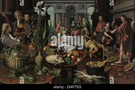 Christus im Haus von Martha und Maria, 1553 Pieter Aertsen Stockfoto