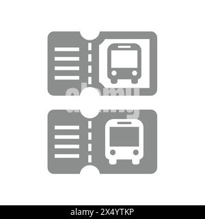 Vektorsymbol für Busfahrkarten. Symbol für öffentliche Verkehrsmittel. Stock Vektor