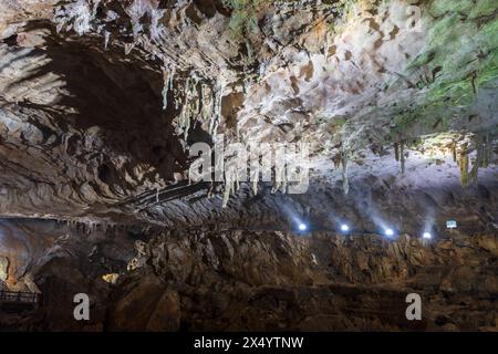 Akiyoshido Höhle. Eine Höhle im Akiyoshidai Quasi-Nationalpark, Yamaguchi, Japan. Stockfoto