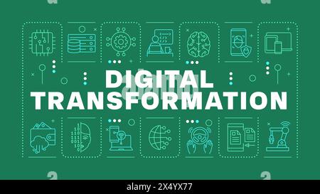 „Green Word“-Konzept der digitalen Transformation Stock Vektor