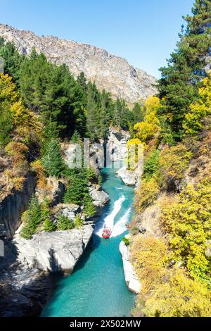 Shotover Jet Queenstown, Shotover River, Arthurs Point, Queenstown, Otago, Südinsel, Neuseeland Stockfoto