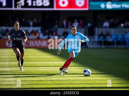 5. Mai 2024 San Jose, CA USA Chicago Red Stars Stürmer Mallory Swanson (9) tritt während des NWSL-Spiels zwischen den Chicago Red Star und dem Bay FC auf. Chicago Beat Bay FC 2-1 im Pay PAL Park San Jose Kalifornien Thurman James / CSM Stockfoto