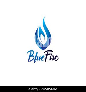 Blaues Feuer-Logo. Brandvektor-Illustration. Flame-Logo Stock Vektor