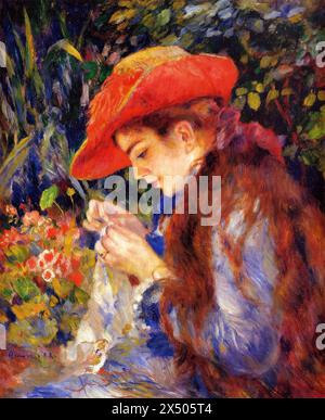 Renoir-Malerei - Frauenporträt-Impressionistin Stockfoto