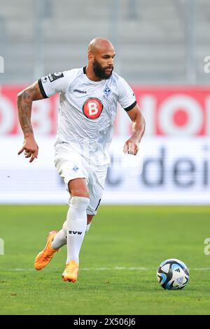 Ingolstadt, Deutschland. Mai 2024. Fußball: Bundesliga 3, FC Ingolstadt - SV Waldhof Mannheim, Spieltag 36 im Audi Sportpark. Terrence Boyd vom SV Waldhof spielt den Ball. Vermerk: Daniel Karmann/dpa/Alamy Live News Stockfoto