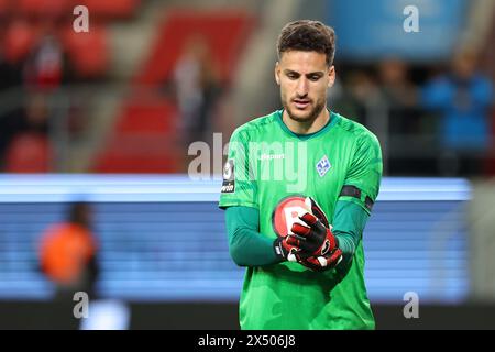 Ingolstadt, Deutschland. Mai 2024. Fußball: Bundesliga 3, FC Ingolstadt - SV Waldhof Mannheim, Spieltag 36 im Audi Sportpark. Torhüter Omer Hanin vom SV Waldhof. Vermerk: Daniel Karmann/dpa/Alamy Live News Stockfoto