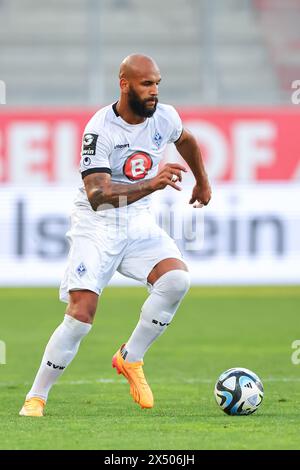 Ingolstadt, Deutschland. Mai 2024. Fußball: Bundesliga 3, FC Ingolstadt - SV Waldhof Mannheim, Spieltag 36 im Audi Sportpark. Terrence Boyd vom SV Waldhof spielt den Ball. Vermerk: Daniel Karmann/dpa/Alamy Live News Stockfoto