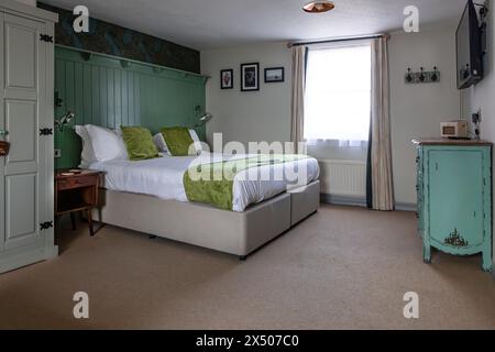 Ein Pub B&B-Schlafzimmer Stockfoto