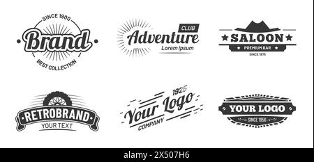 Vintage-Emblem. Retro-Markenlogos Stock Vektor