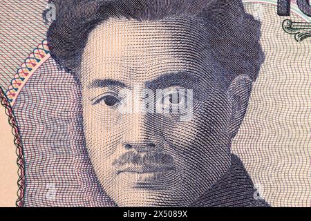 Hideyo Noguchi ein Nahaufnahme-Porträt aus japanischem Geld - Yen Stockfoto