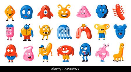 Lustige Monster Shapes Kollektion für Kinderspielzeug Stock Vektor