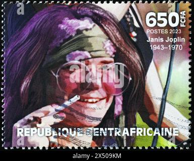 Popstar Janis Joplin auf Briefmarke Stockfoto