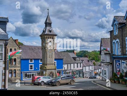 Knighton Clock Tower, West Street, Knighton, Powys, Wales Stockfoto