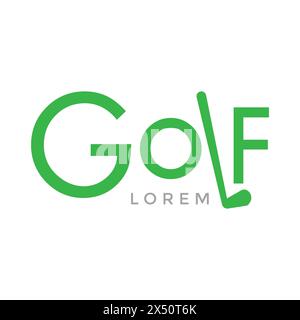 Logotypendesign über Golf mit grüner Farbe Stock Vektor