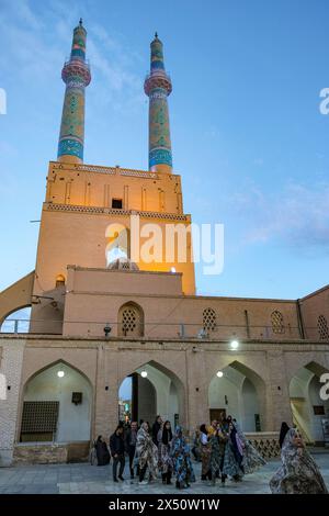 Yazd, Iran - 25. März 2024: Die Jameh-Moschee von Yazd ist eine Moschee in Yazd, Iran. Stockfoto