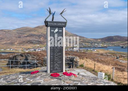 Das Barra war Memorial in Nasg, Isle of Barra, Schottland Stockfoto