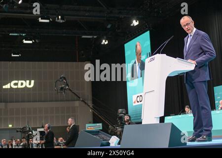 Berlin, Deutschland 06. - 08. Mai 2024: 36. Parteitag der CDU Deutschlands im Bild: Friedrich Merz CDU *** Berlin 06 08 Mai 2024 36 Parteikonferenz der CDU Deutschland im Bild Friedrich Merz CDU Copyright: XFotostandx/xReuhlx Stockfoto