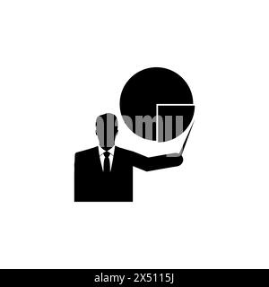 Schullehrerpräsentation, Bildung flaches Vektorsymbol. Einfaches, ausgefülltes Symbol auf weißem Hintergrund. Schullehrer Präsentation Bildungsschild Stock Vektor