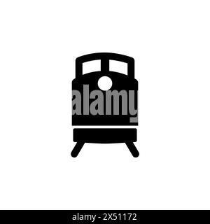 Flaches Vektorsymbol der Metro Train. Einfaches, ausgefülltes Symbol auf weißem Hintergrund. Design-Vorlage für Metro Train-Schilder für Web- und mobile UI-Elemente Stock Vektor