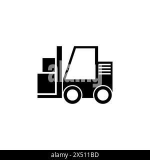 Symbol für flache Vektoren des Gabelstaplerladers. Einfaches, ausgefülltes Symbol auf weißem Hintergrund. Forklift Loader Design-Vorlage für Web- und Mobile-UI-Element Stock Vektor